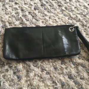 Hobo black leather clutch/wristlet